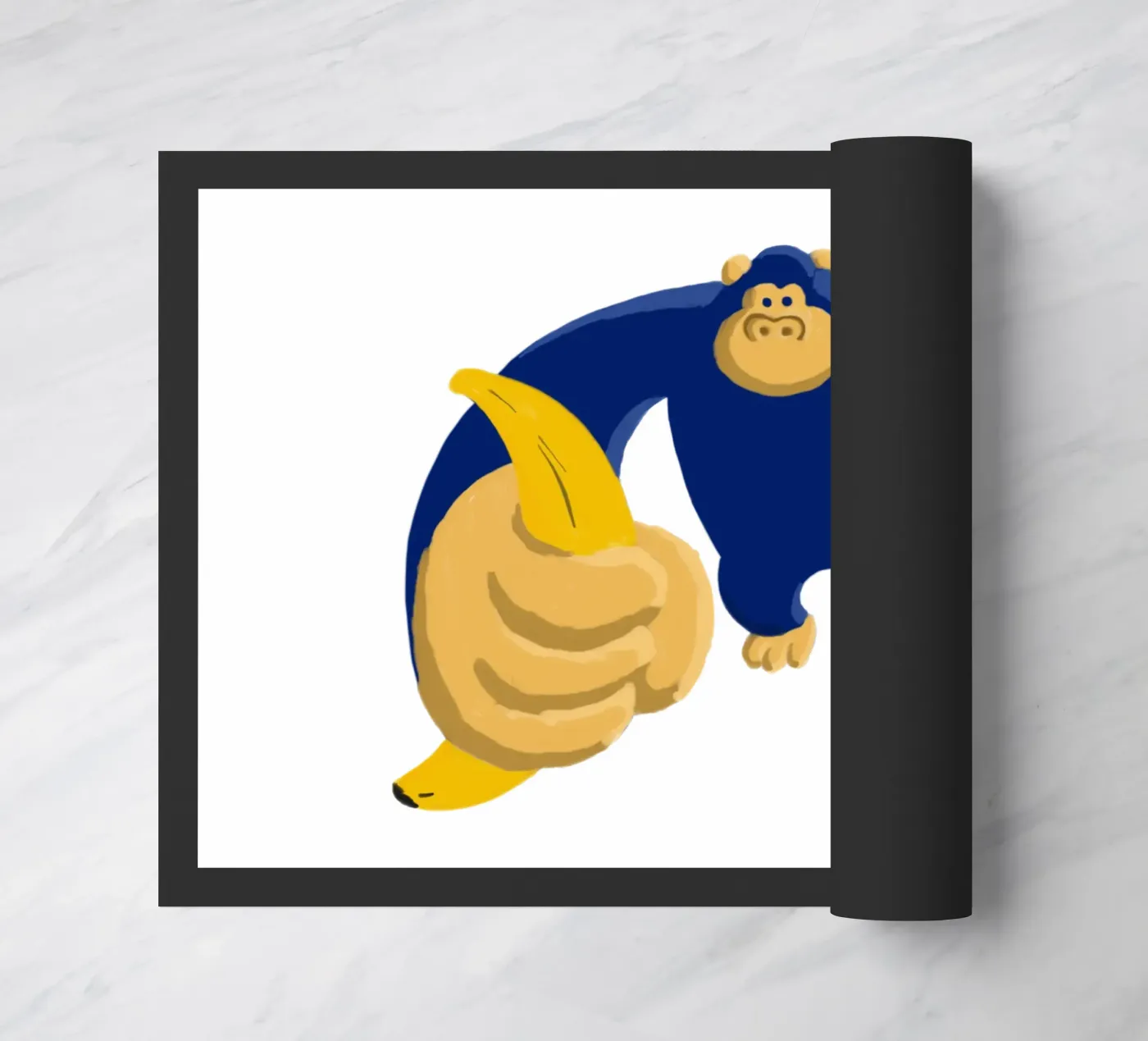 Blauer Gorilla Fußmatte von Asobōze