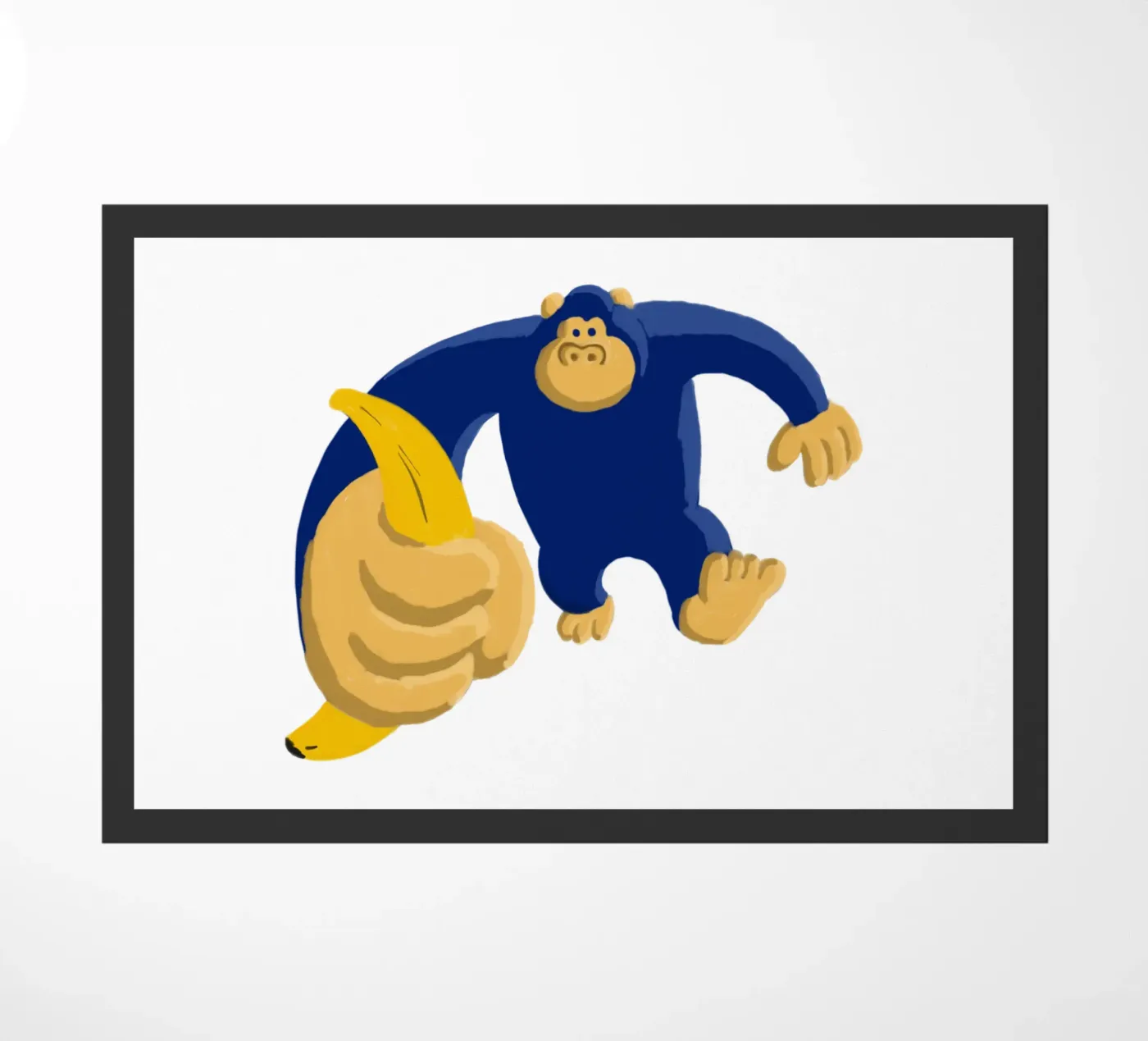 Blauer Gorilla Fußmatte von Asobōze