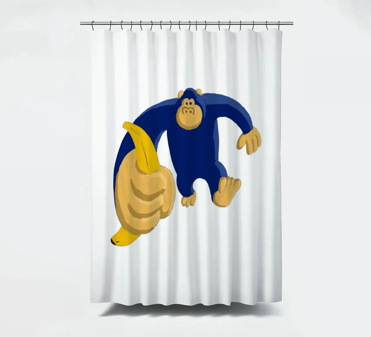 Blauer Gorilla Duschvorhang von Asobōze