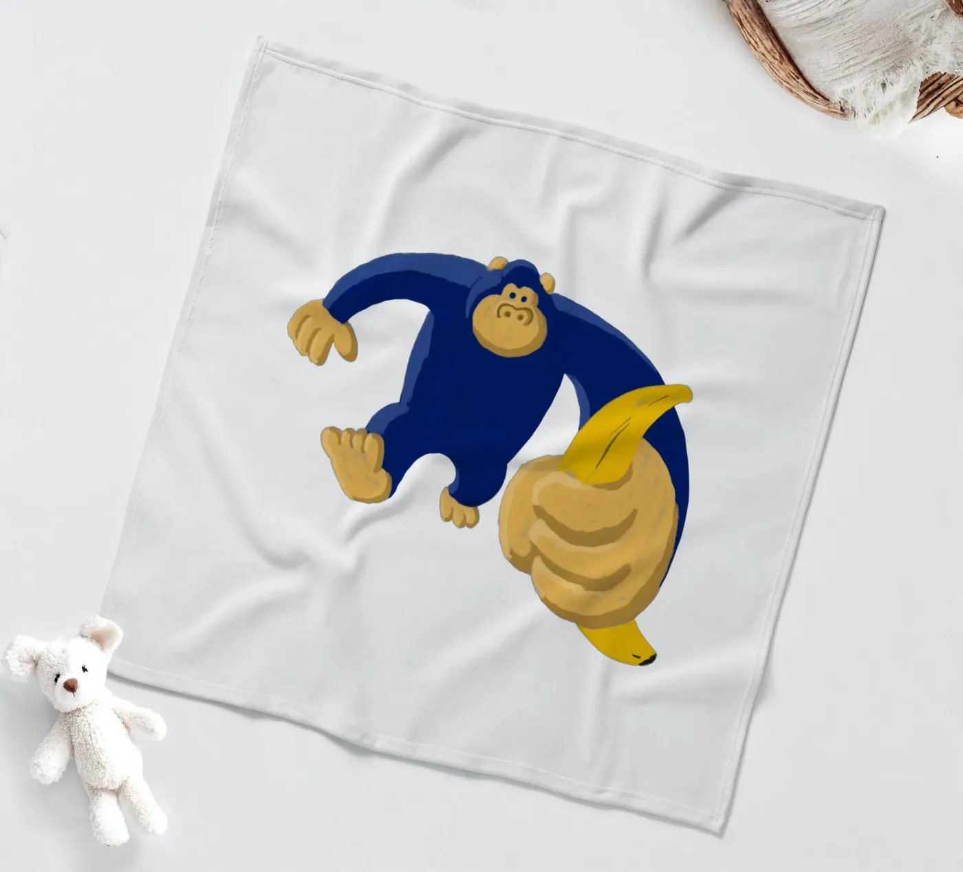 Blauer Gorilla Fleecedecke von Asobōze