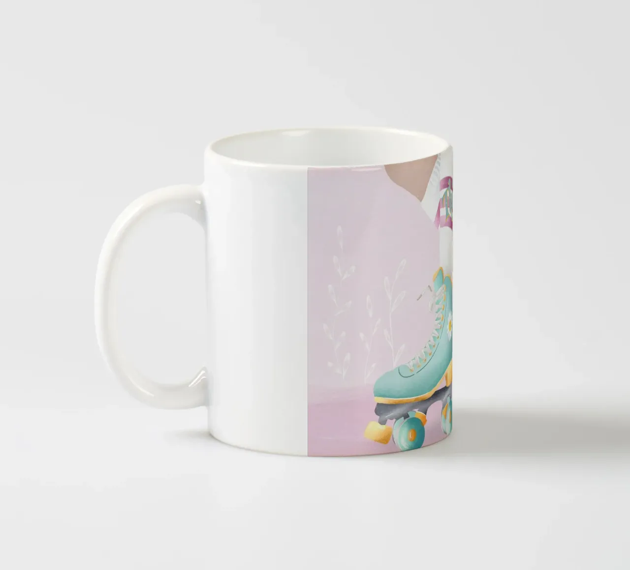 Mädchen pattinatrice a rotelle. Questo sarà un giorno fortunato. tazza in ceramica da CalliLetters