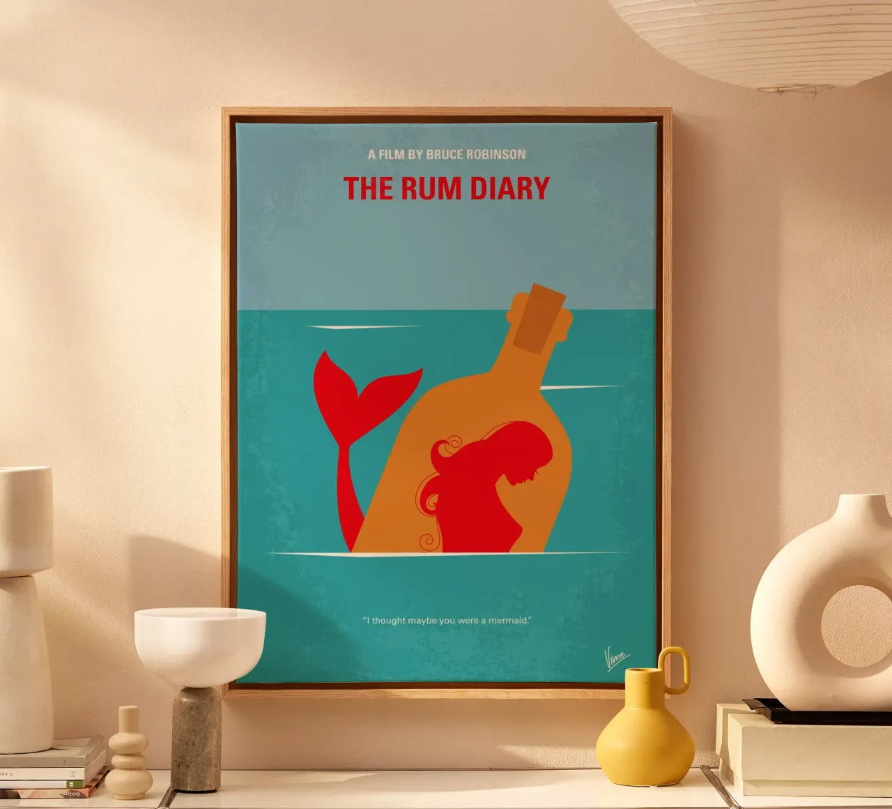 No925 My The Rum Diary minimal movie poster tela con Cornice a cassetta da Chungkong