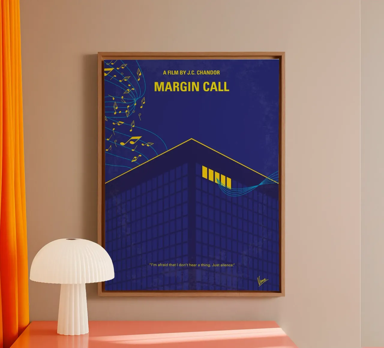 No950 My Margin call minimal movie poster canvas with Floater frame by Chungkong