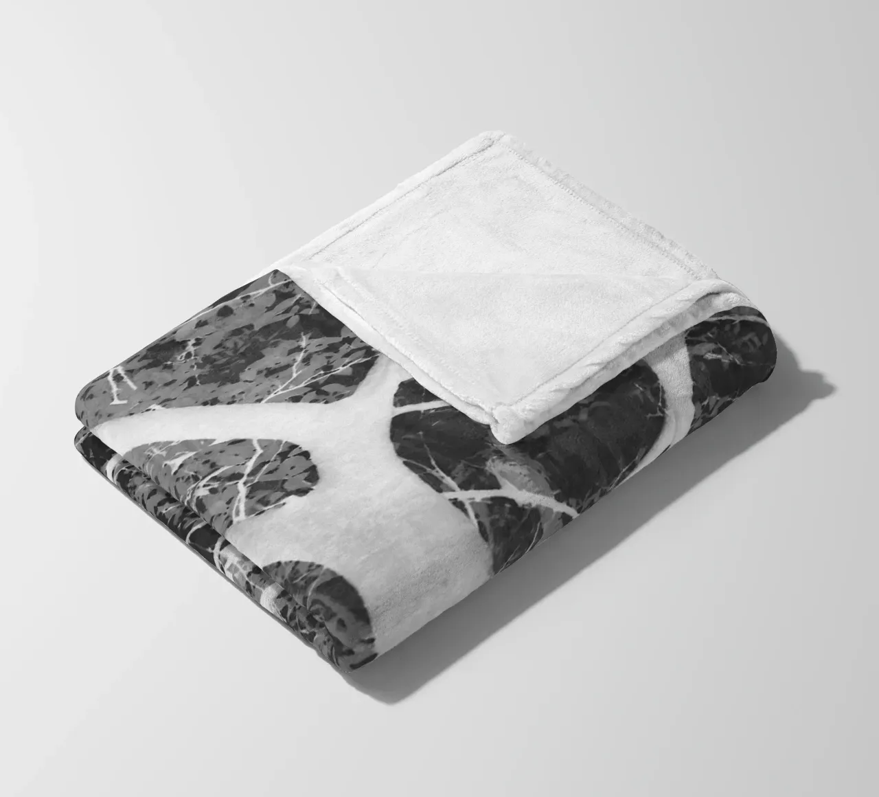 Vernice nera Colpo di fogliame coperta in pile da amini54