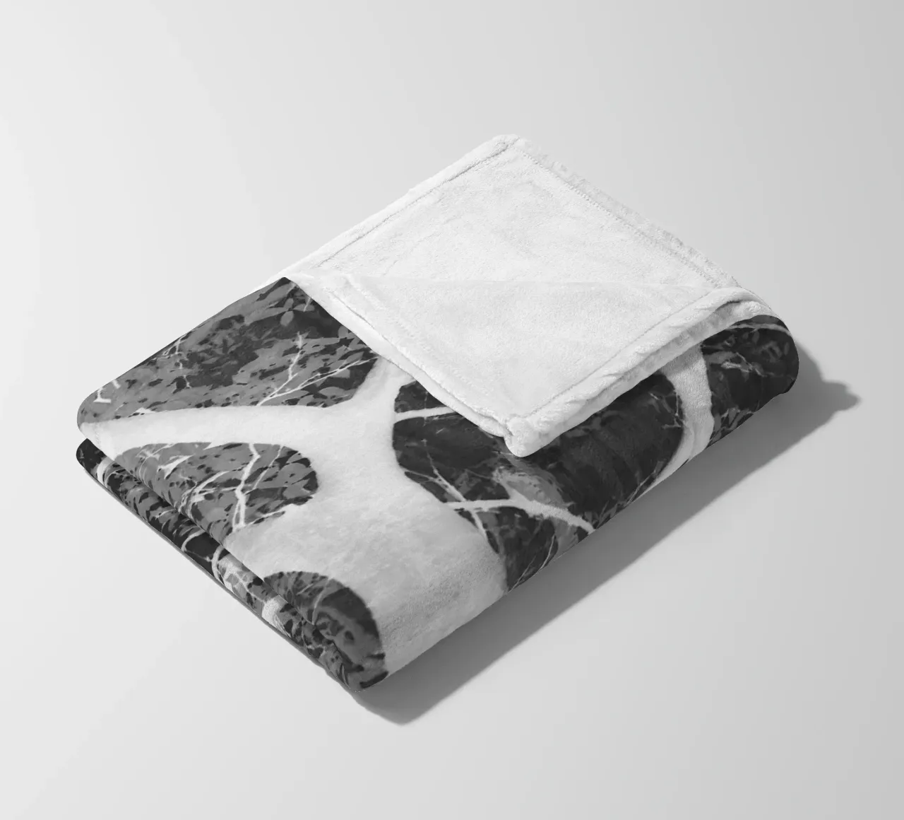 Vernice nera Colpo di fogliame coperta in pile da amini54
