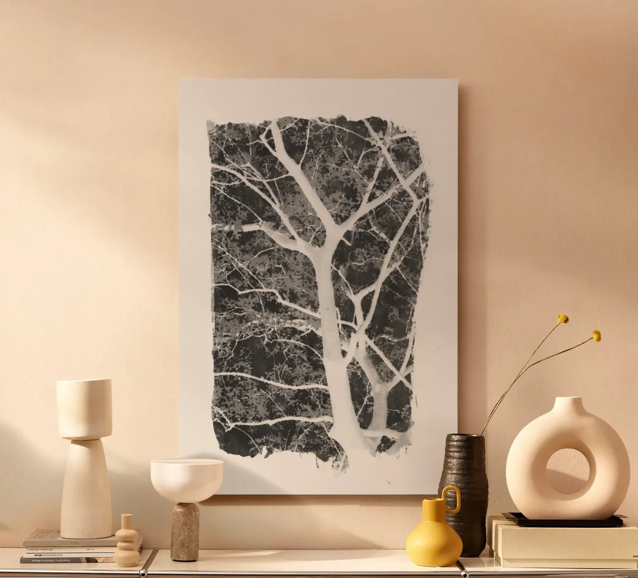 Schwarzer Farbstrich des Laubes Alu-Dibond von amini54