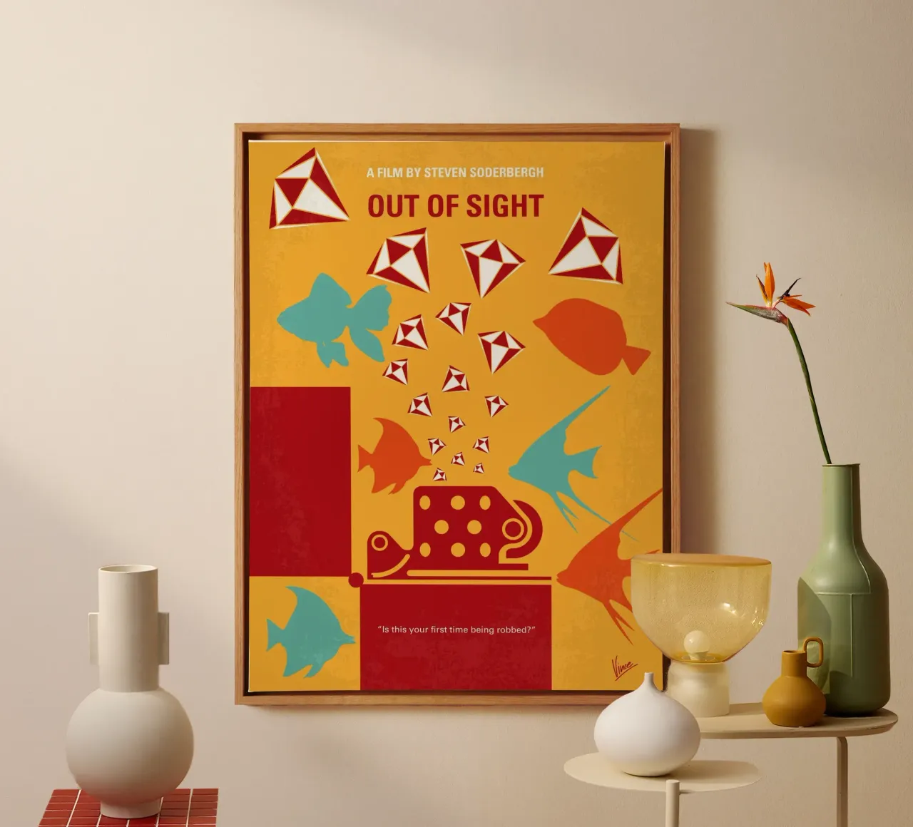 No953 My OUT OF SIGHT minimal movie poster tela con Cornice a cassetta da Chungkong