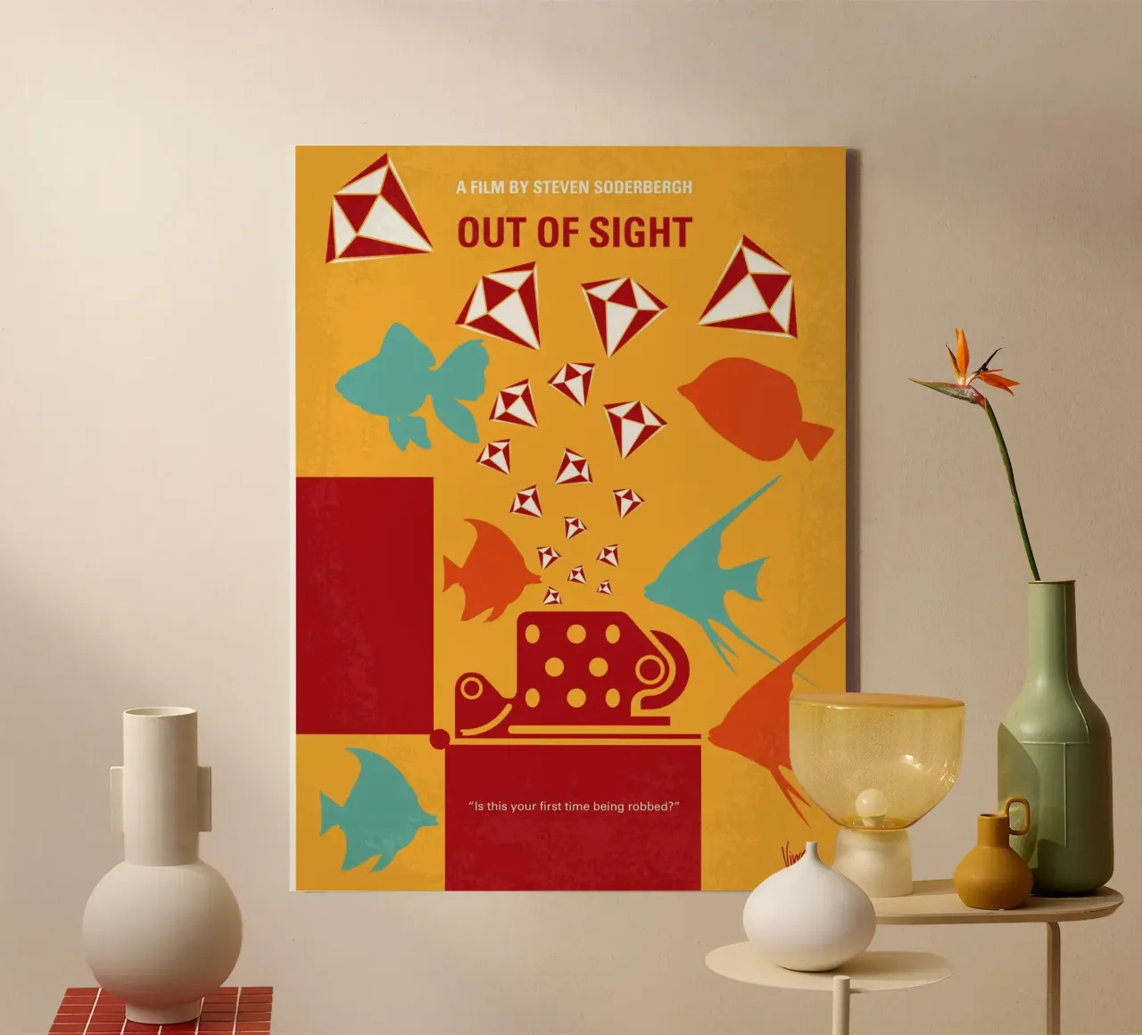 No953 My OUT OF SIGHT minimal movie poster tela con Cornice a cassetta da Chungkong