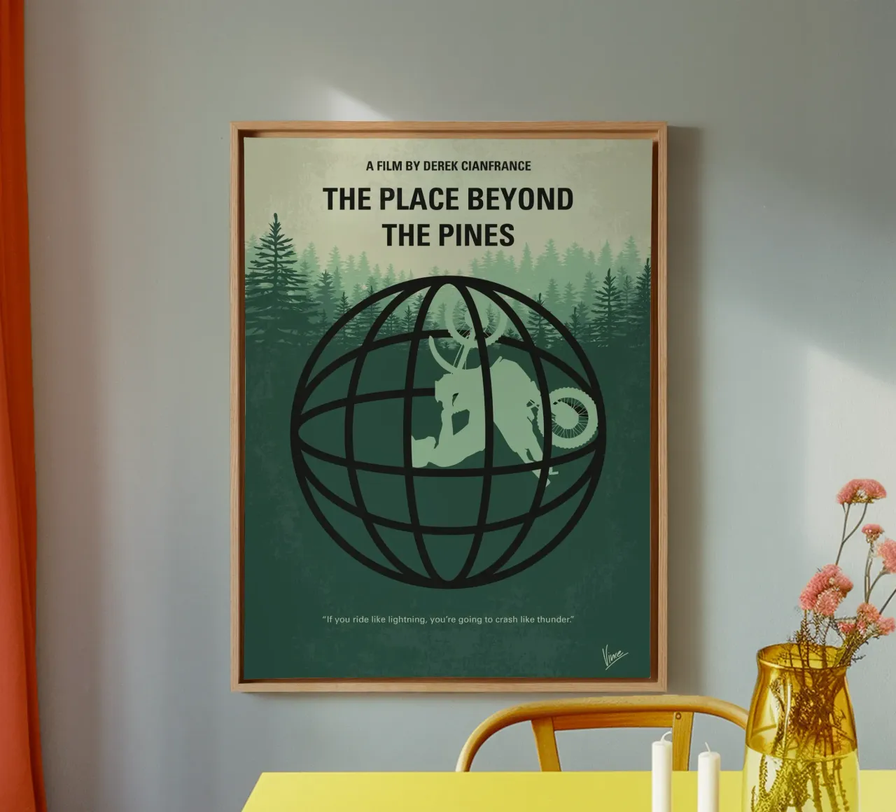 No954 My The Place Beyond the Pines minimal movie poster canvas with Floater frame by Chungkong