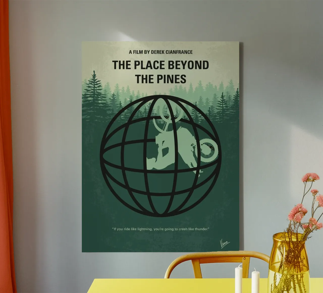 No954 My The Place Beyond the Pines minimal movie poster canvas with Floater frame by Chungkong