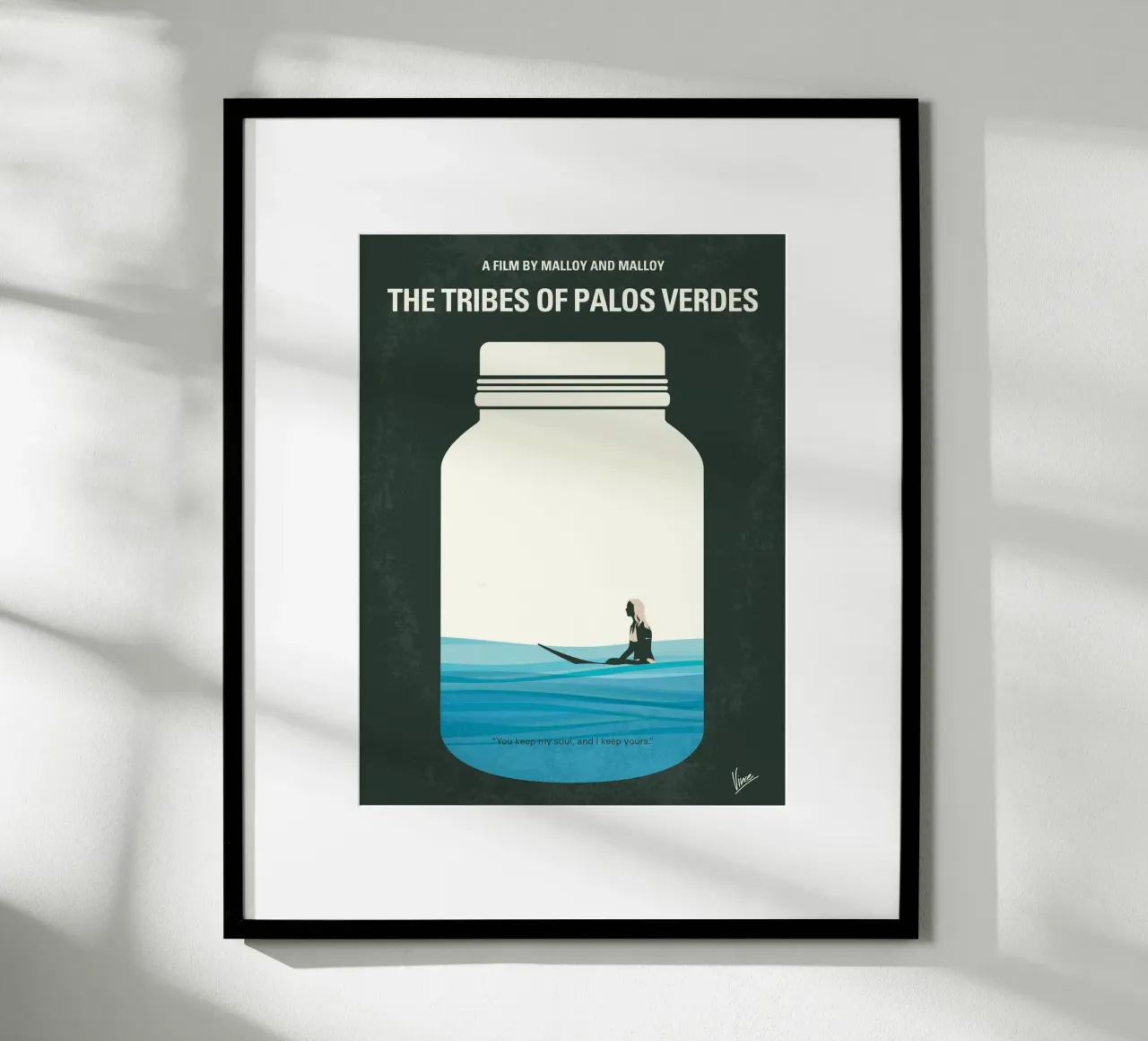 No957 My The Tribes of Palos Verdes minimal movie poster poster with plastic frame by Chungkong