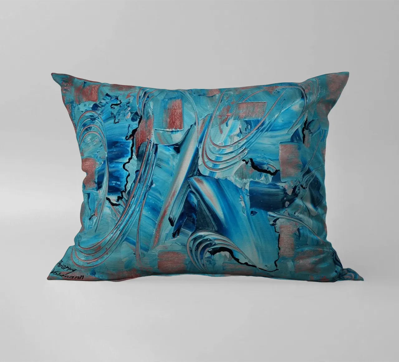 IDEAL GIFT 38 cuscino da Thierry Vobmann Abstract painting