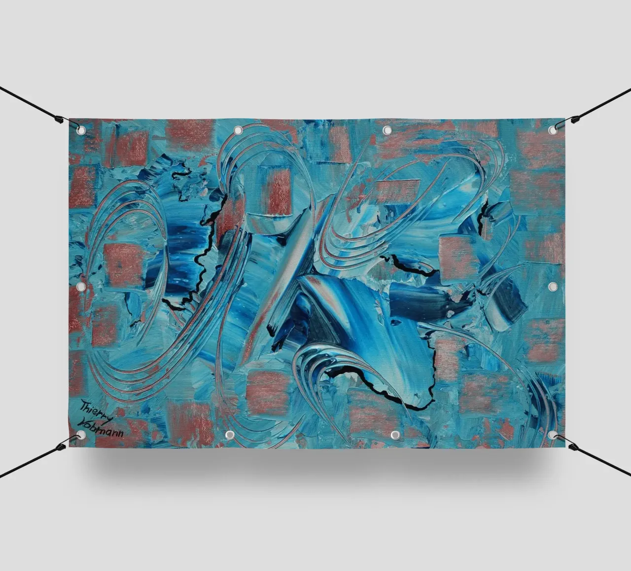 IDEAL GIFT 38 telo in pvc da Thierry Vobmann Abstract painting