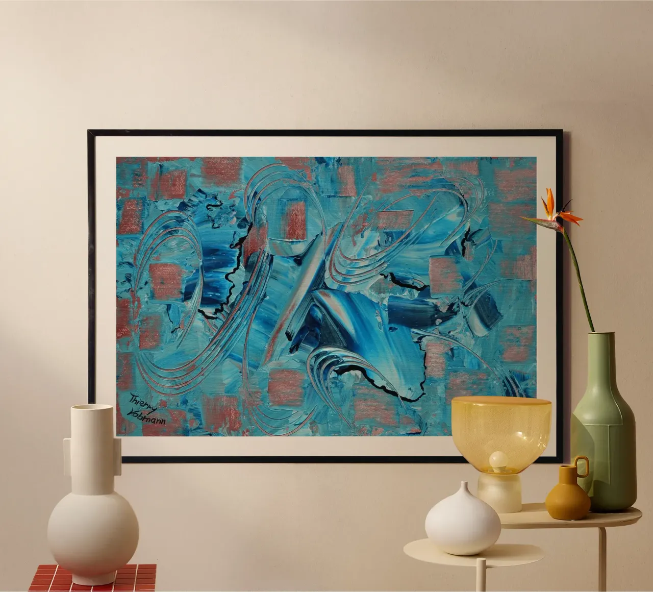 IDEAL GIFT 38 poster con telaio in plastica da Thierry Vobmann Abstract painting