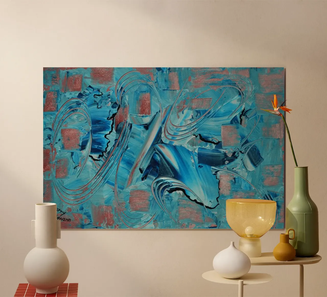 IDEAL GIFT 38 poster con telaio in plastica da Thierry Vobmann Abstract painting