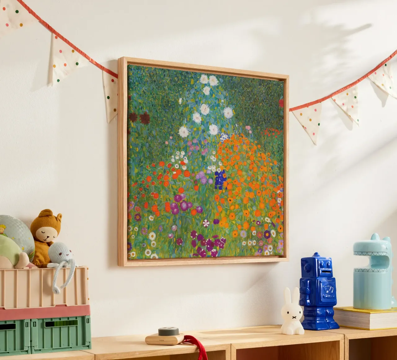 Gustav Klimt - Giardino fiorito tela con Cornice a cassetta da William Store