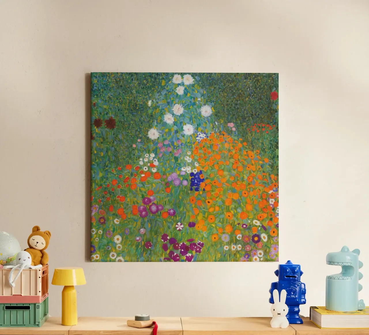 Gustav Klimt - Giardino fiorito tela con Cornice a cassetta da William Store