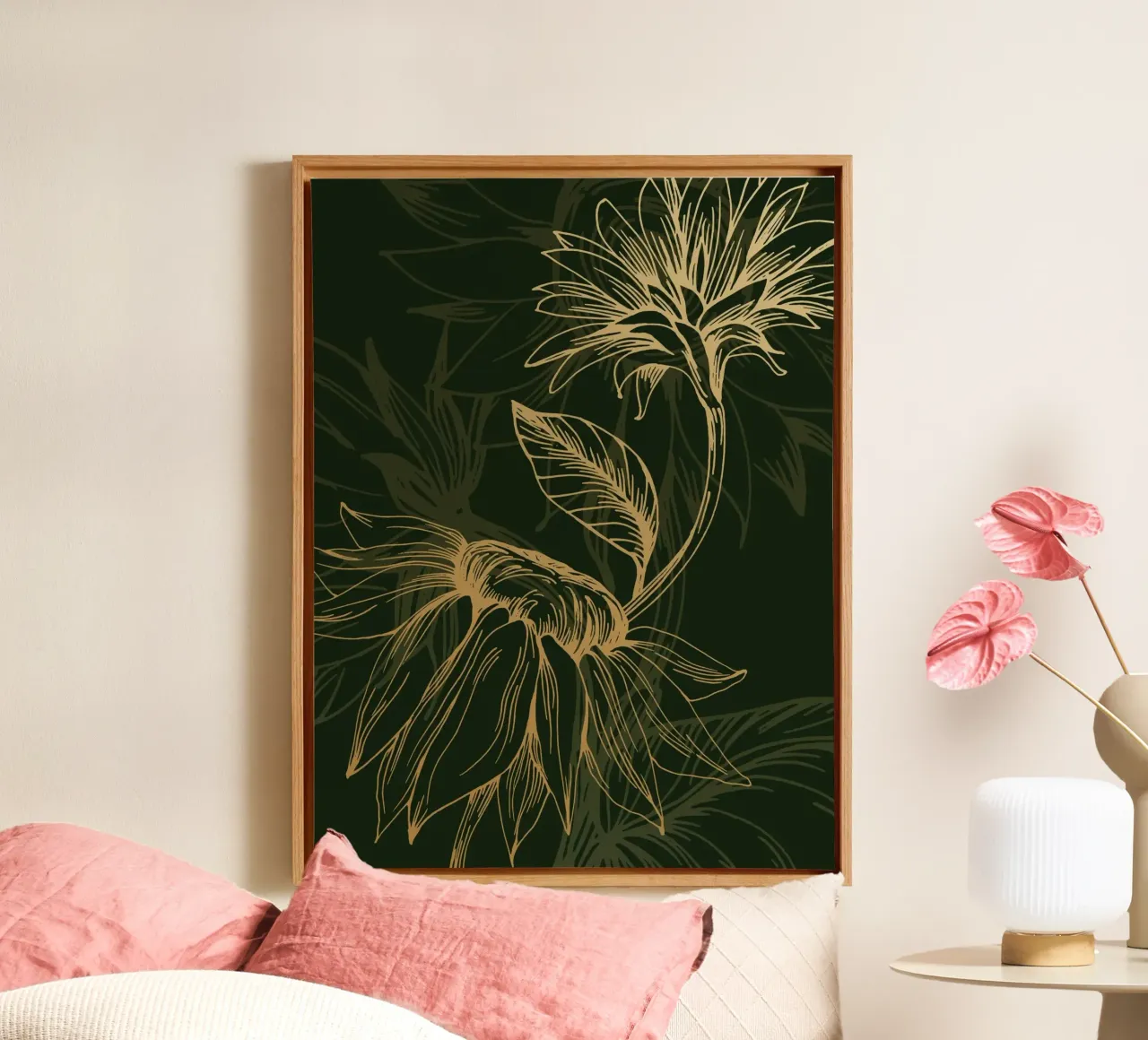 Sunflowers tela con Cornice a cassetta da Artsy Bessy