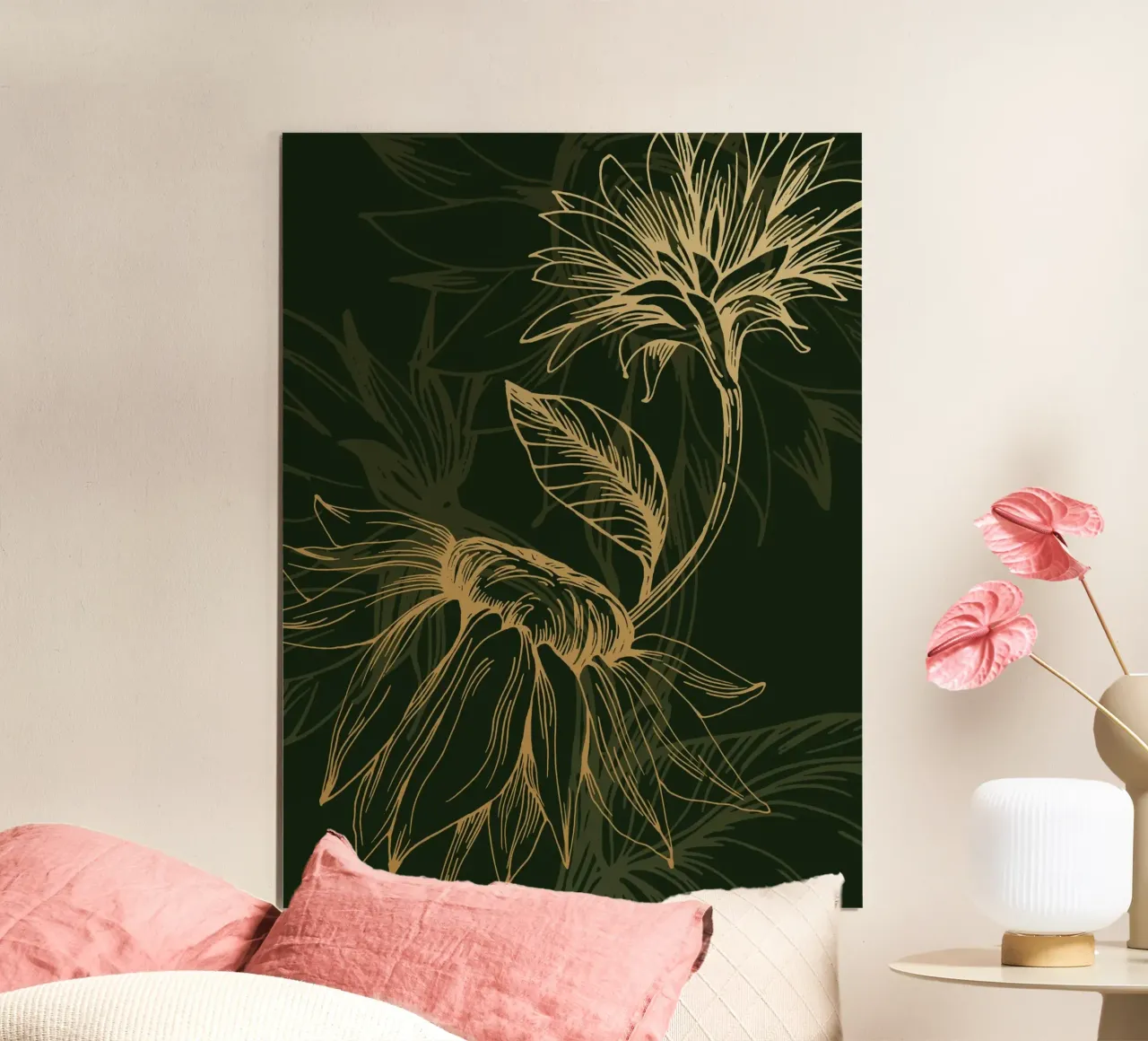 Sunflowers poster con telaio in plastica da Artsy Bessy