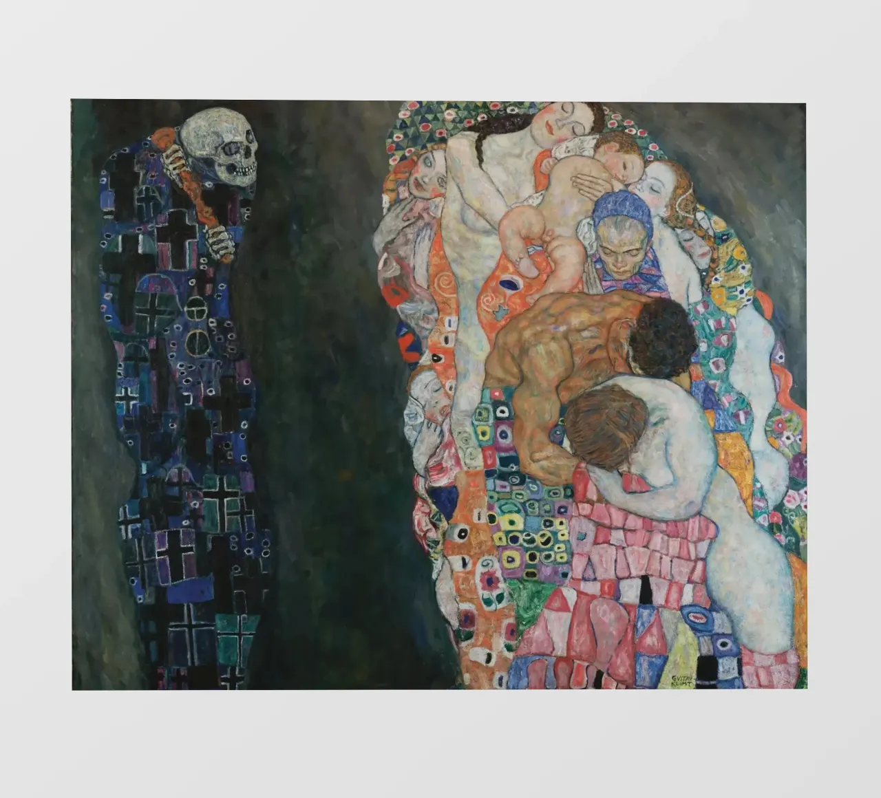 Gustav Klimt - La morte e la vita telo in pvc da William Store