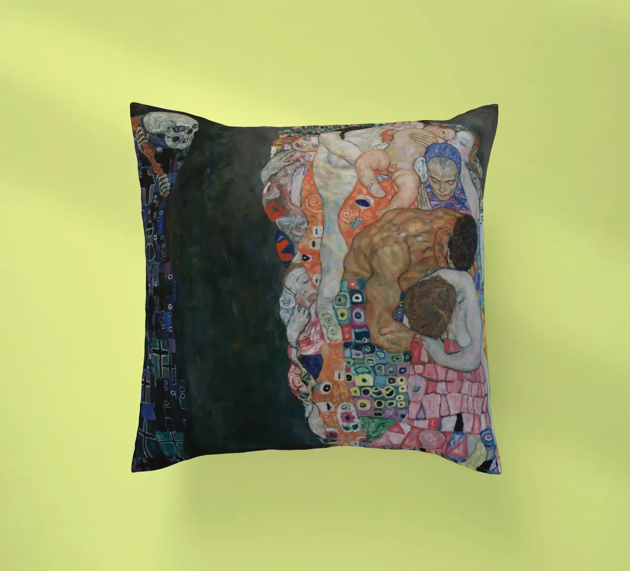 Gustav Klimt - La morte e la vita cuscino da William Store