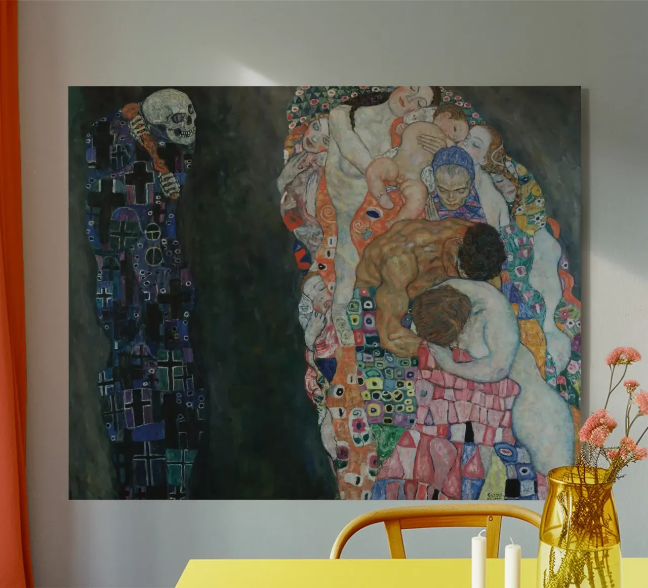 Gustav Klimt - La morte e la vita plexiglass da William Store