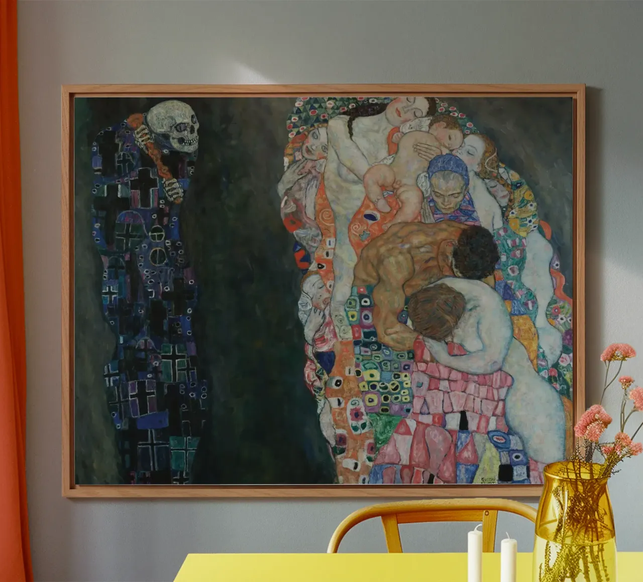Gustav Klimt - La morte e la vita alluminio dibond da William Store