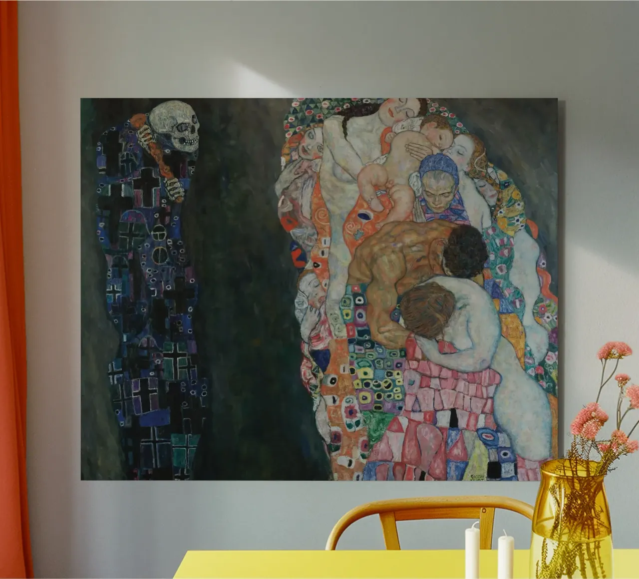 Gustav Klimt - La morte e la vita alluminio dibond da William Store