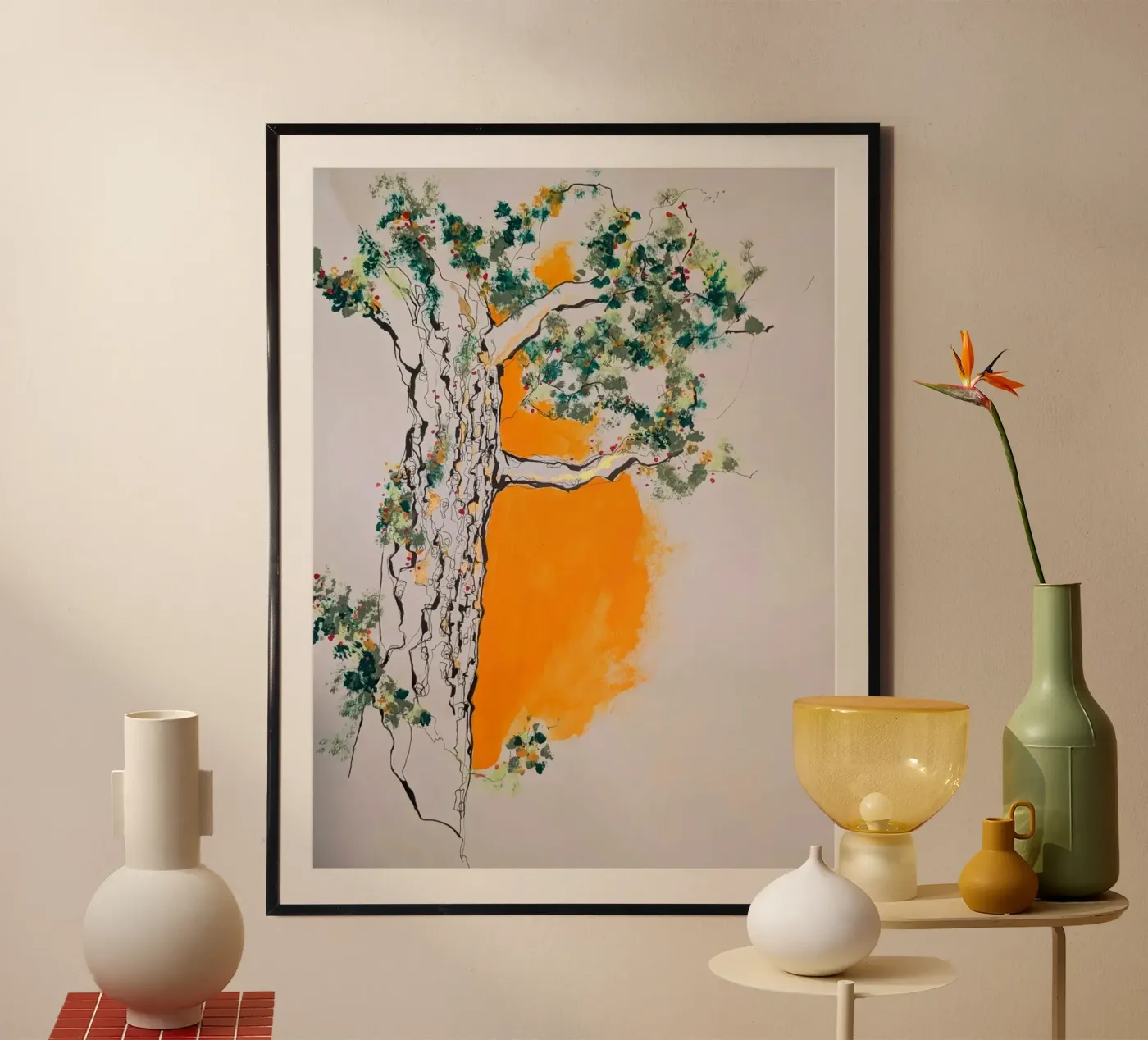 Arbre orange poster by Bénédicte Berthod