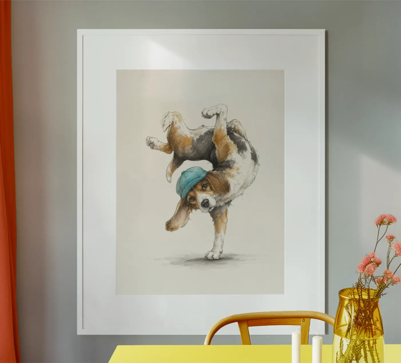 dancing dog poster by child learning