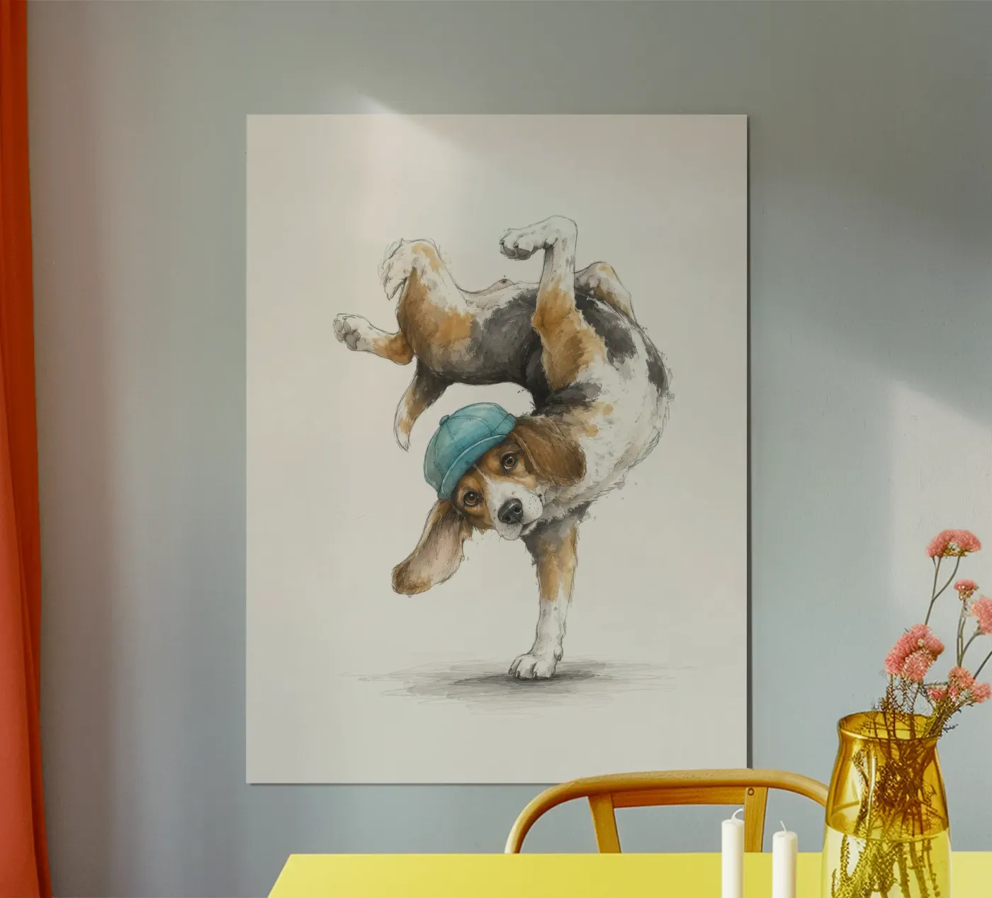 dancing dog poster by child learning