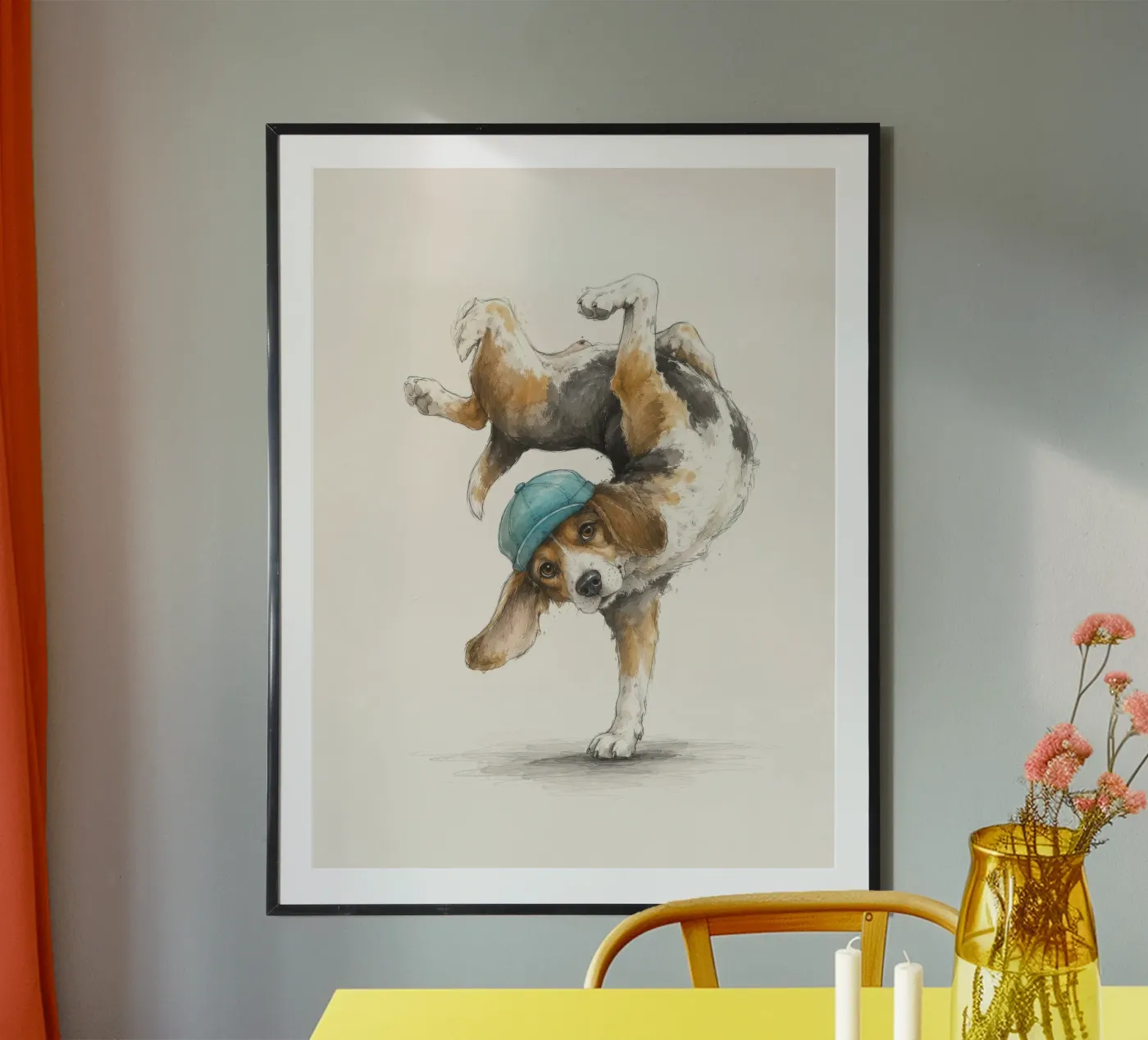 dancing dog poster by child learning