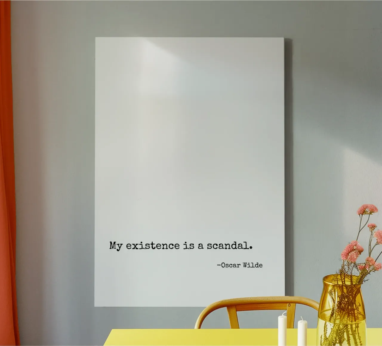 My existence is a scandal quote canvas with Floater frame by Paigaam Studio