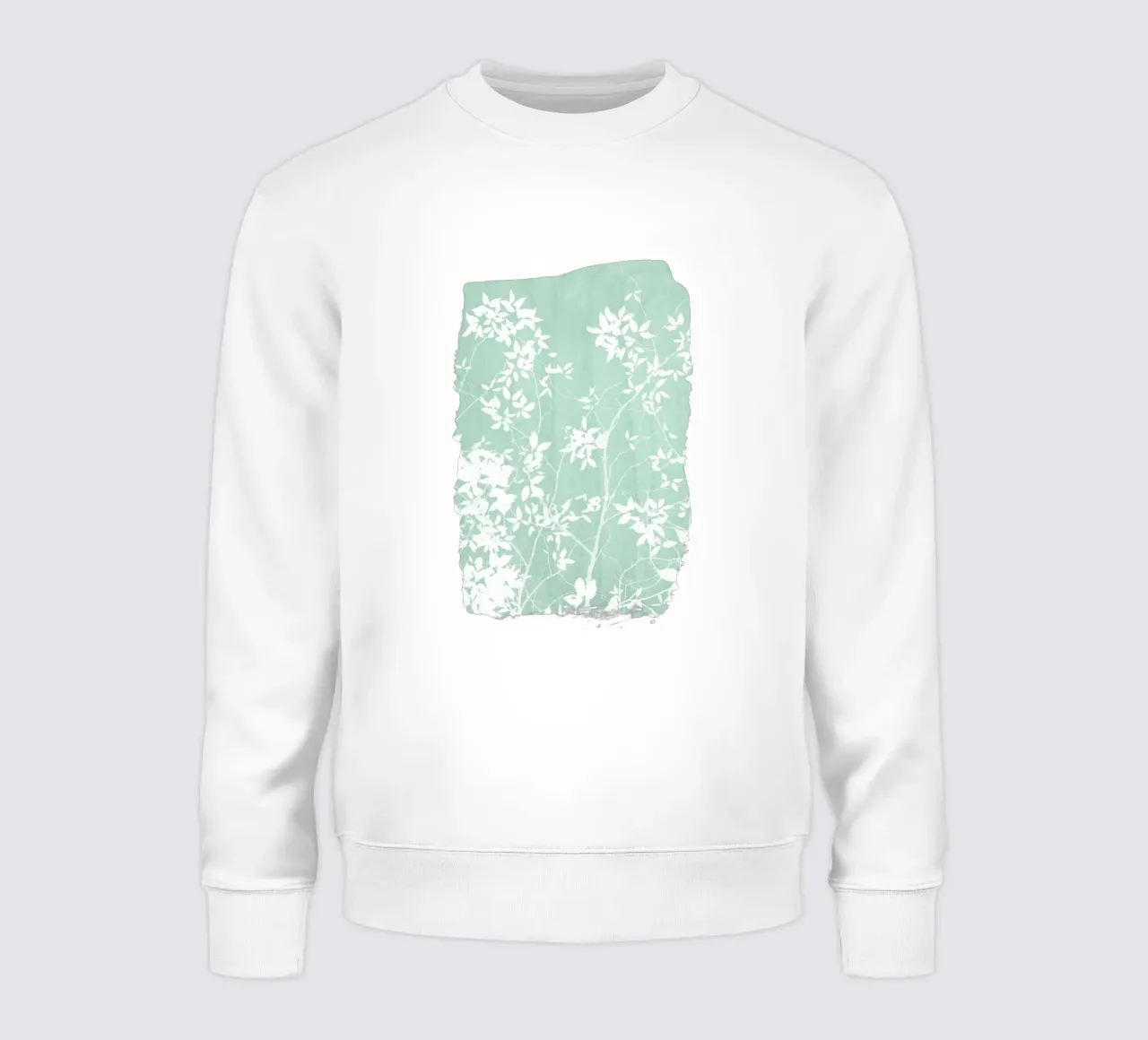 Colpo di fogliame verde menta felpa da amini54