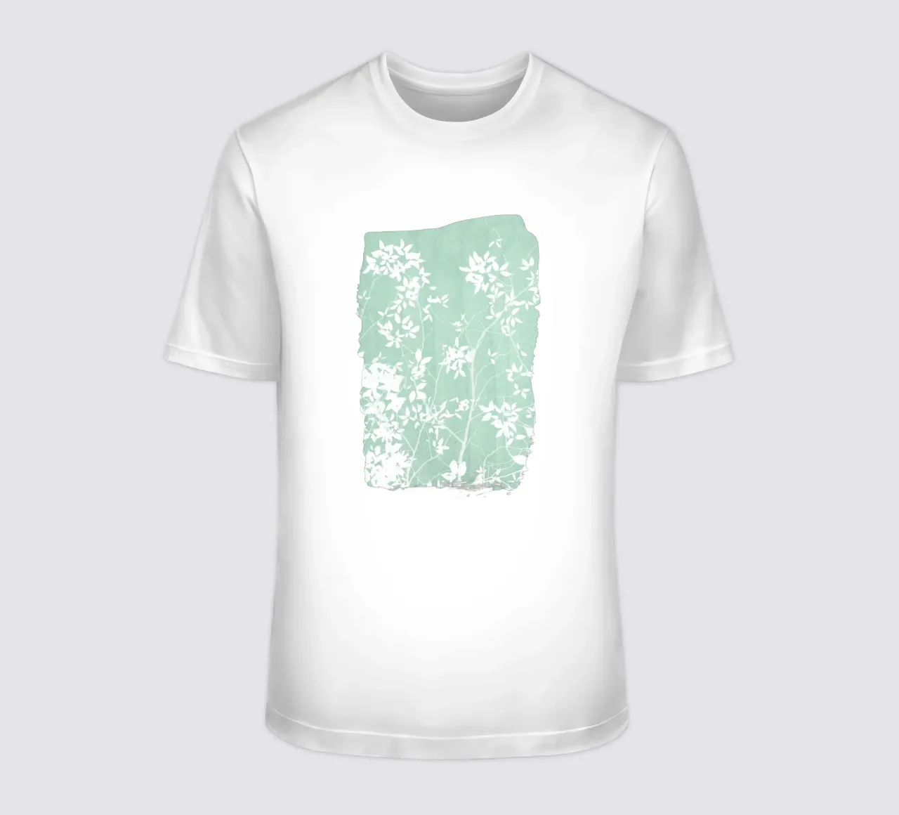 Colpo di fogliame verde menta t-shirt da amini54