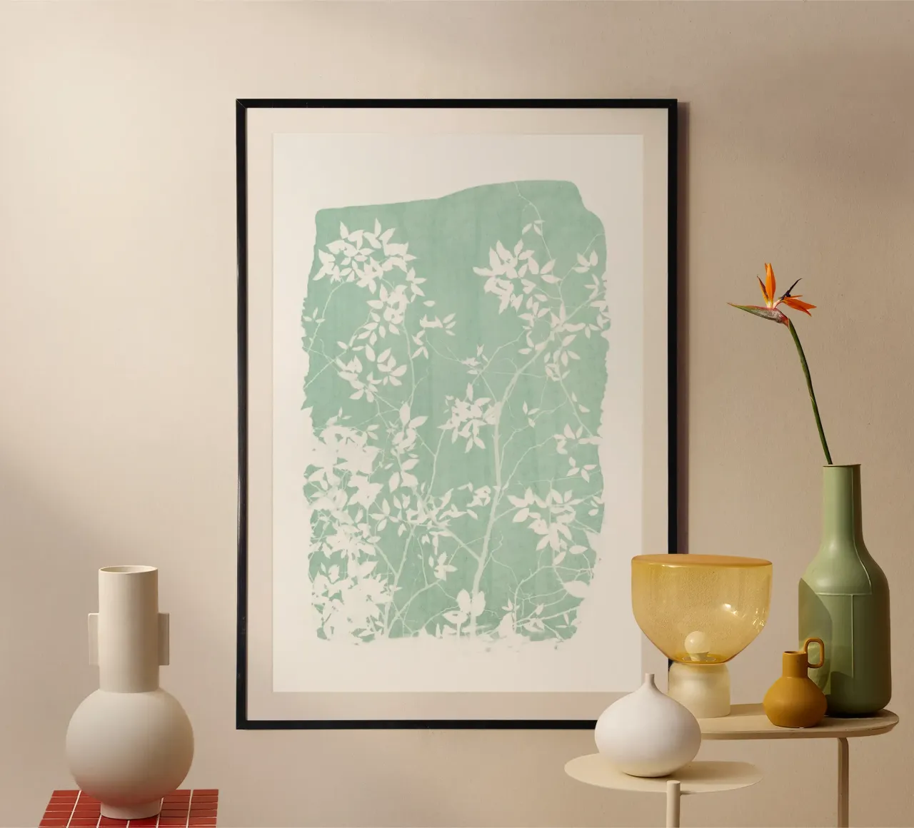 Colpo di fogliame verde menta carta hahnemühle da amini54