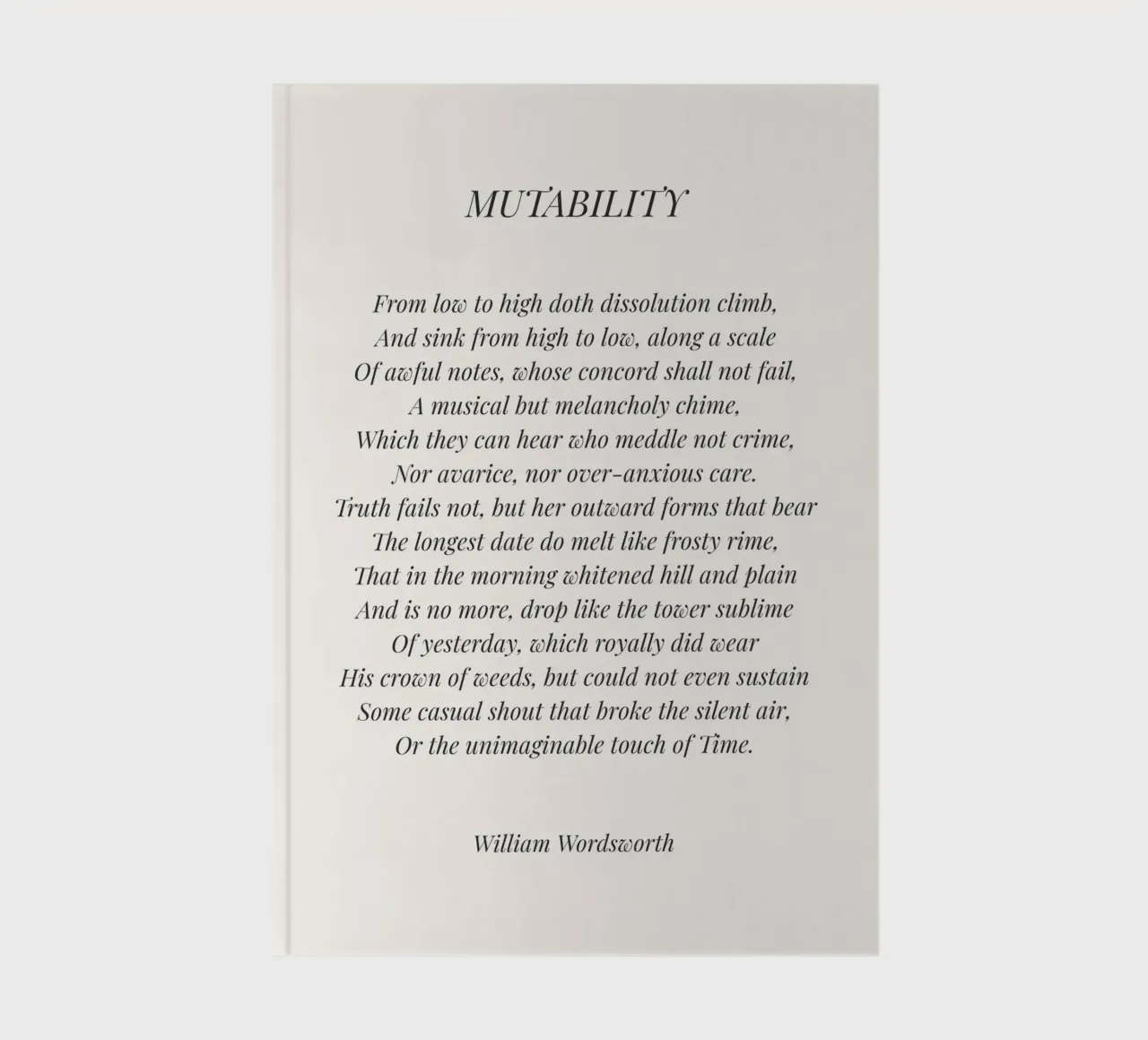 Mutability Poem notebook by Paigaam Studio