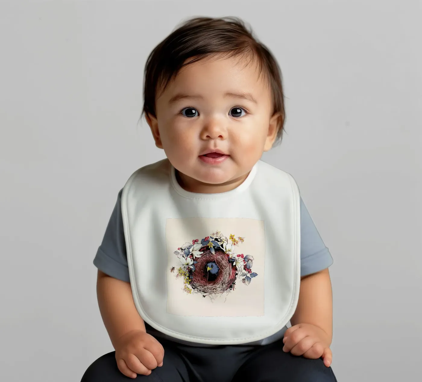 Nesting baby bib by La Scarlatte