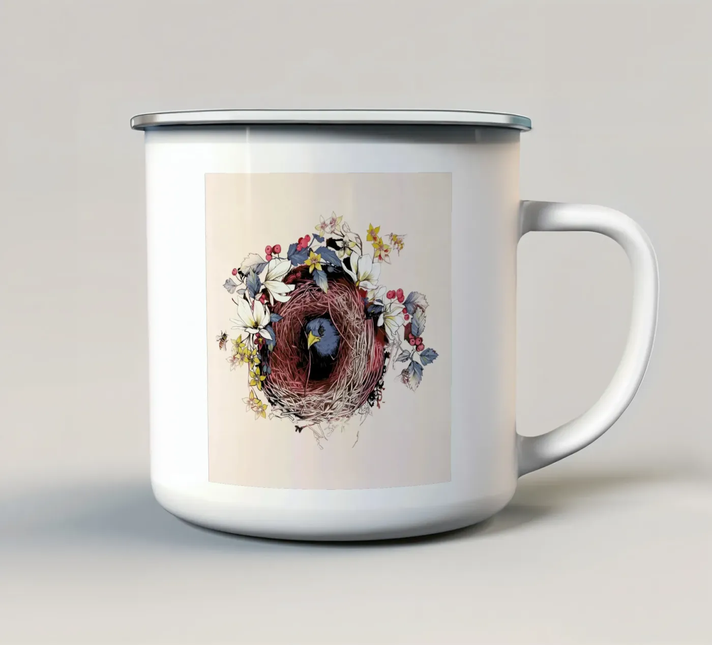 Nesting enamel mug by La Scarlatte