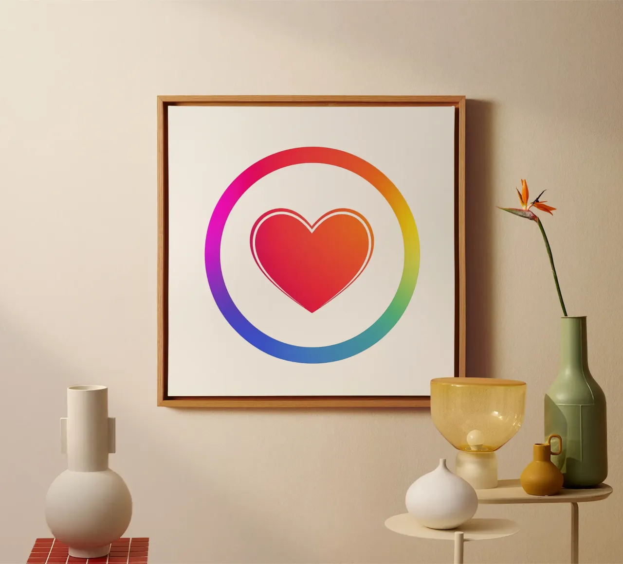 AMORE LGBTQ+ Arcobaleno tela con Cornice a cassetta da Autofocus
