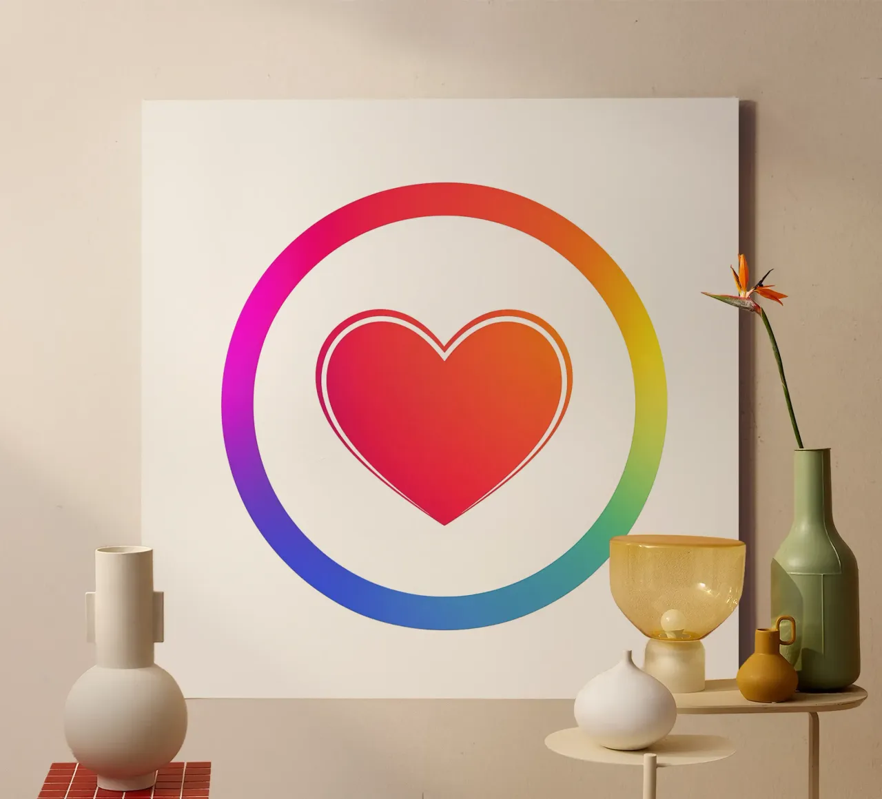 AMORE LGBTQ+ Arcobaleno tela con Cornice a cassetta da Autofocus