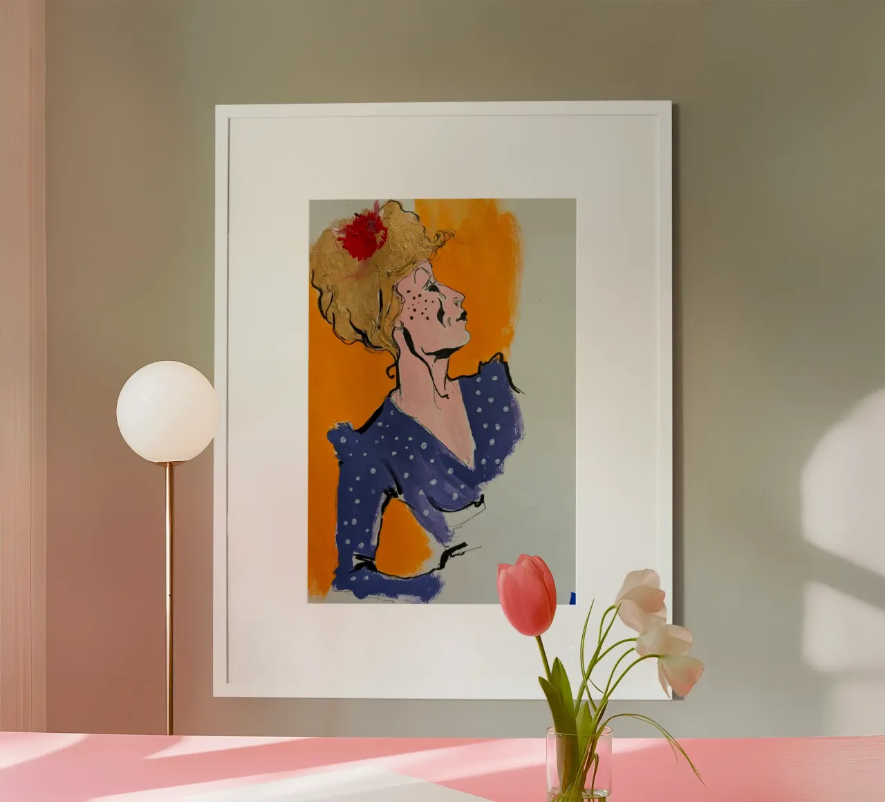 Madame Hortense poster with aluminum frame by Bénédicte Berthod