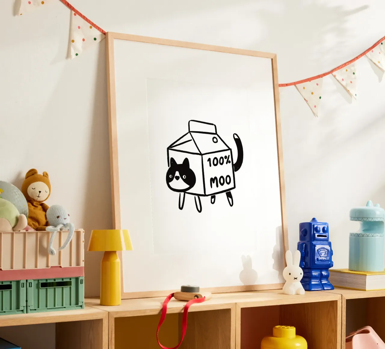 100% MOO poster con telaio in legno da Janice Jong