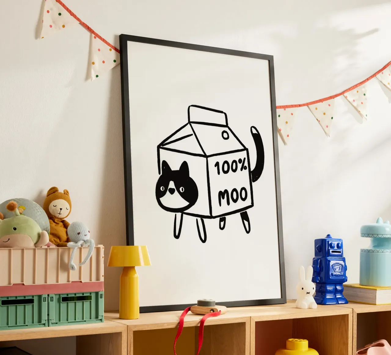 100% MOO poster con telaio in legno da Janice Jong