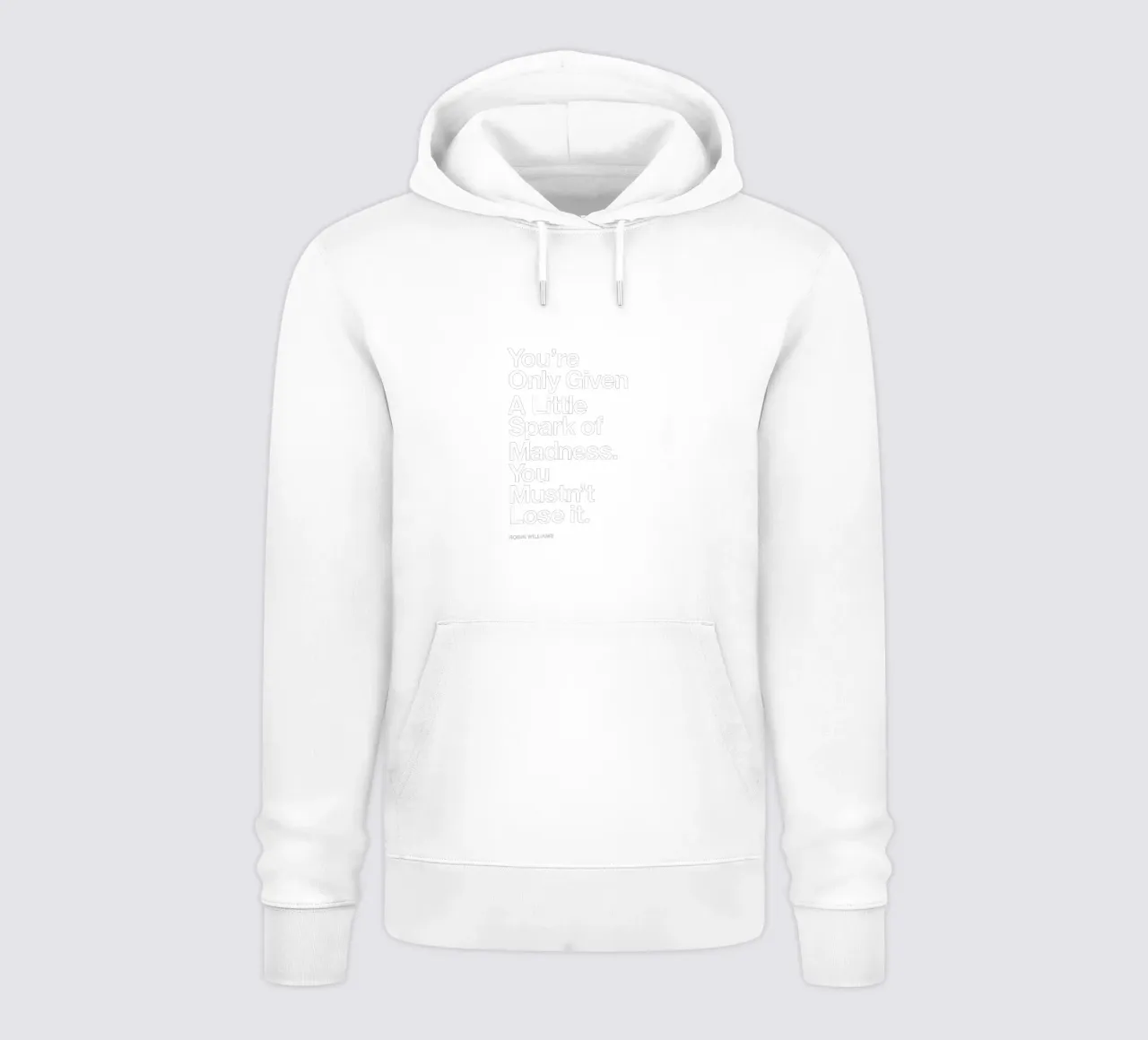 Il ne vous est donné qu'une petite étincelle de folie Typografie sweat à capuche de THE MOTIVATED TYPE