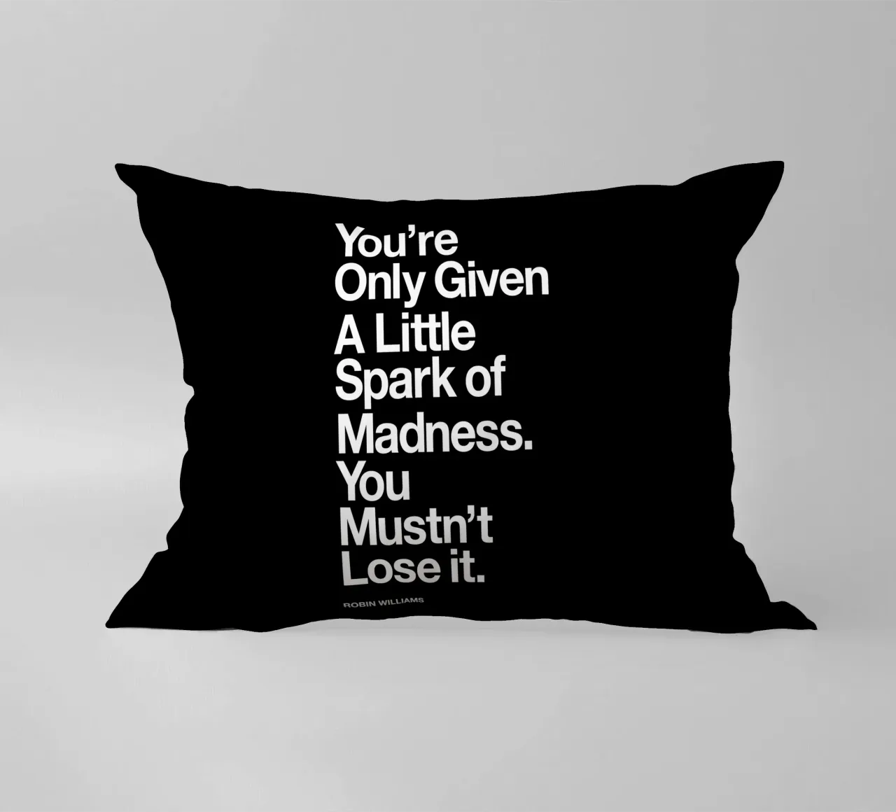 Ti viene data solo una piccola scintilla di follia Typografie cuscino da THE MOTIVATED TYPE
