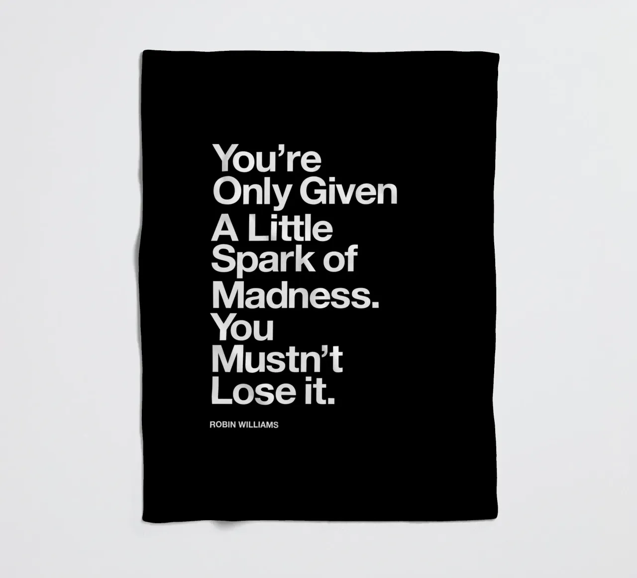 Ti viene data solo una piccola scintilla di follia Typografie coperta in pile da THE MOTIVATED TYPE