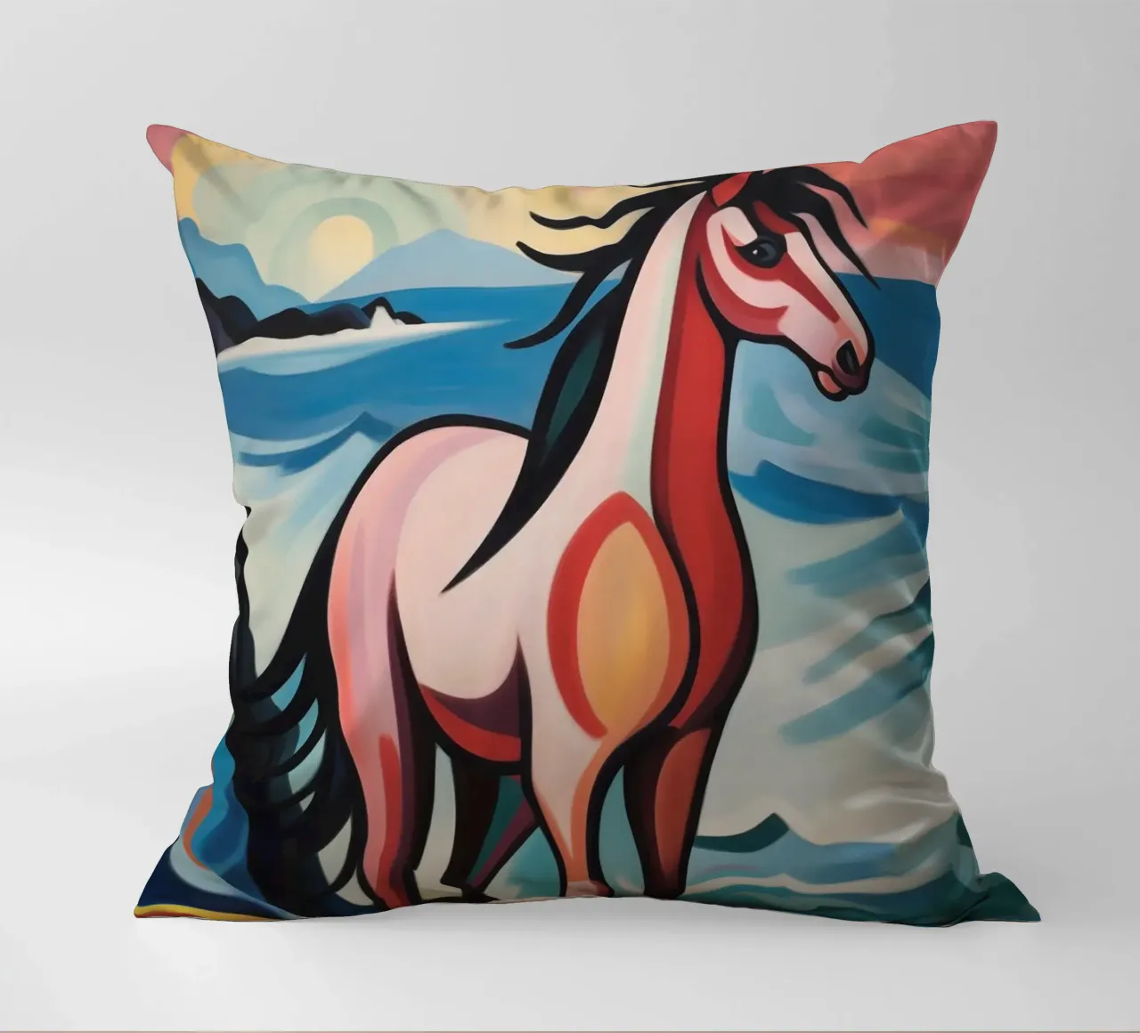 Tramonto con cavallo cuscino da Carinaprint