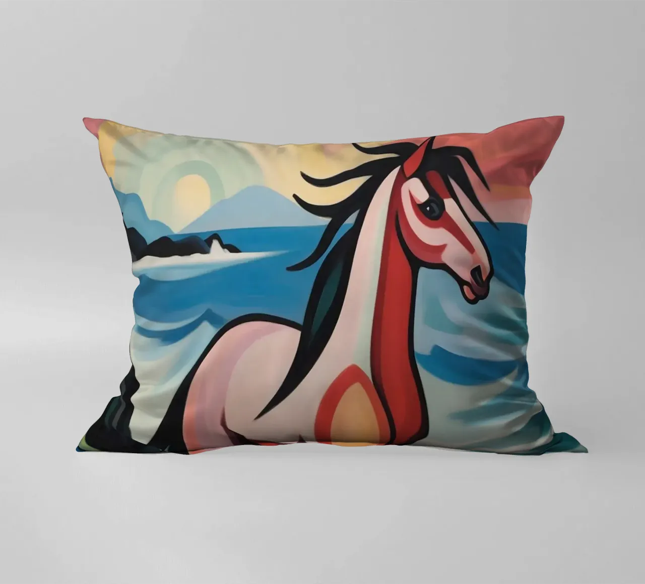 Tramonto con cavallo cuscino da Carinaprint