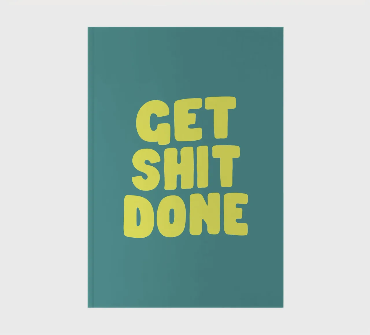 Get Shit Done Typografie Design en jaune et vert carnet de notes de THE MOTIVATED TYPE